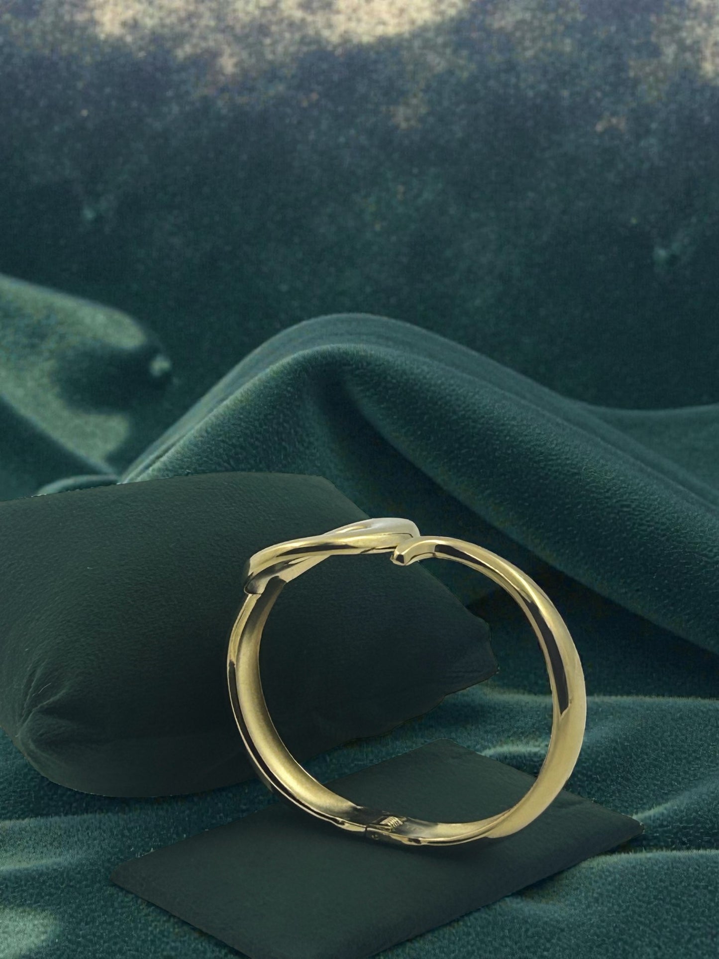 Golden Oval Statement Cuff Bracelet