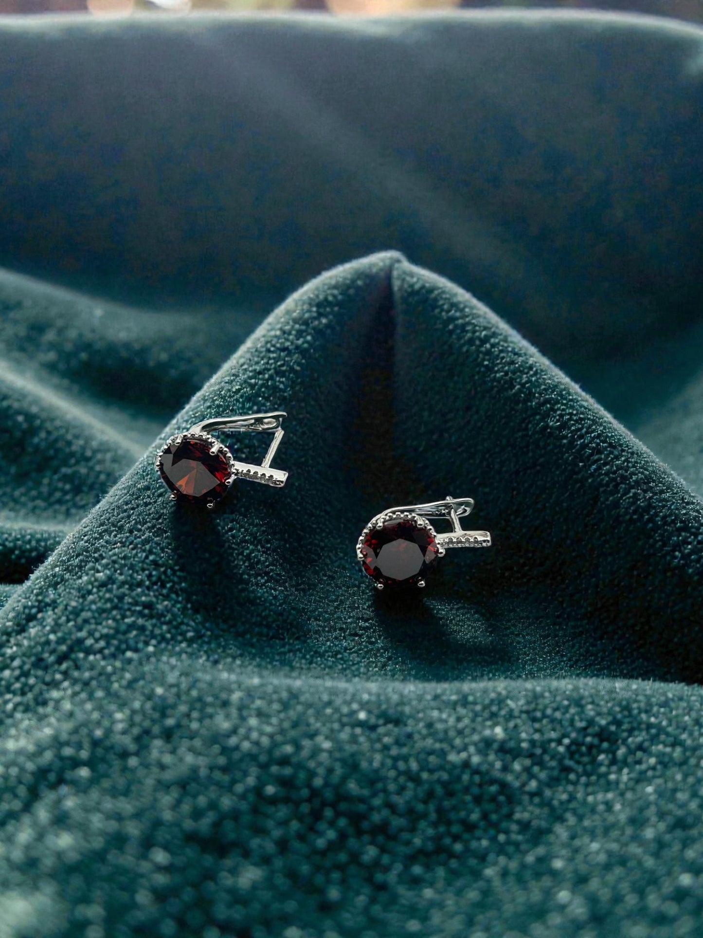 Ruby Royale Twin Drop Earrings
