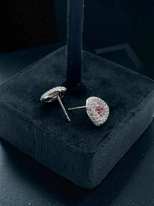 Blush Celeste Halo Heart Stud Earrings