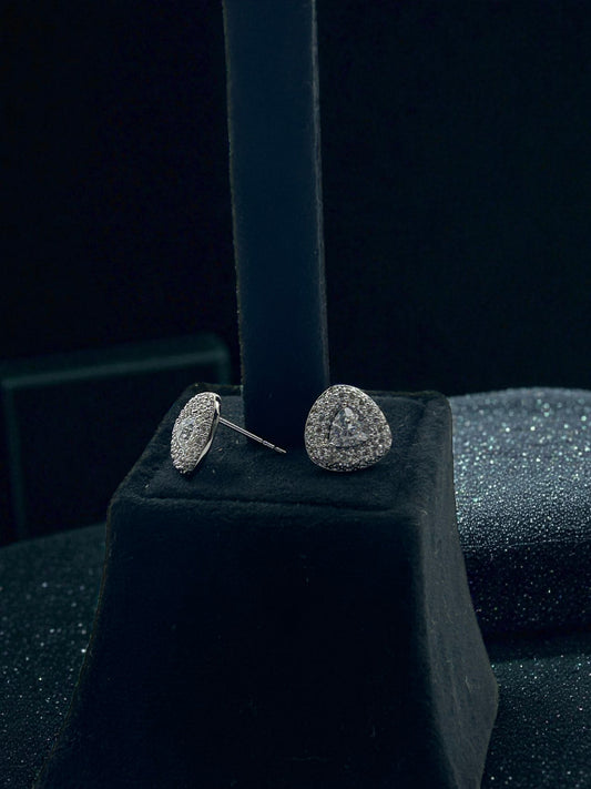 Crystal Celeste Halo Heart Stud Earrings