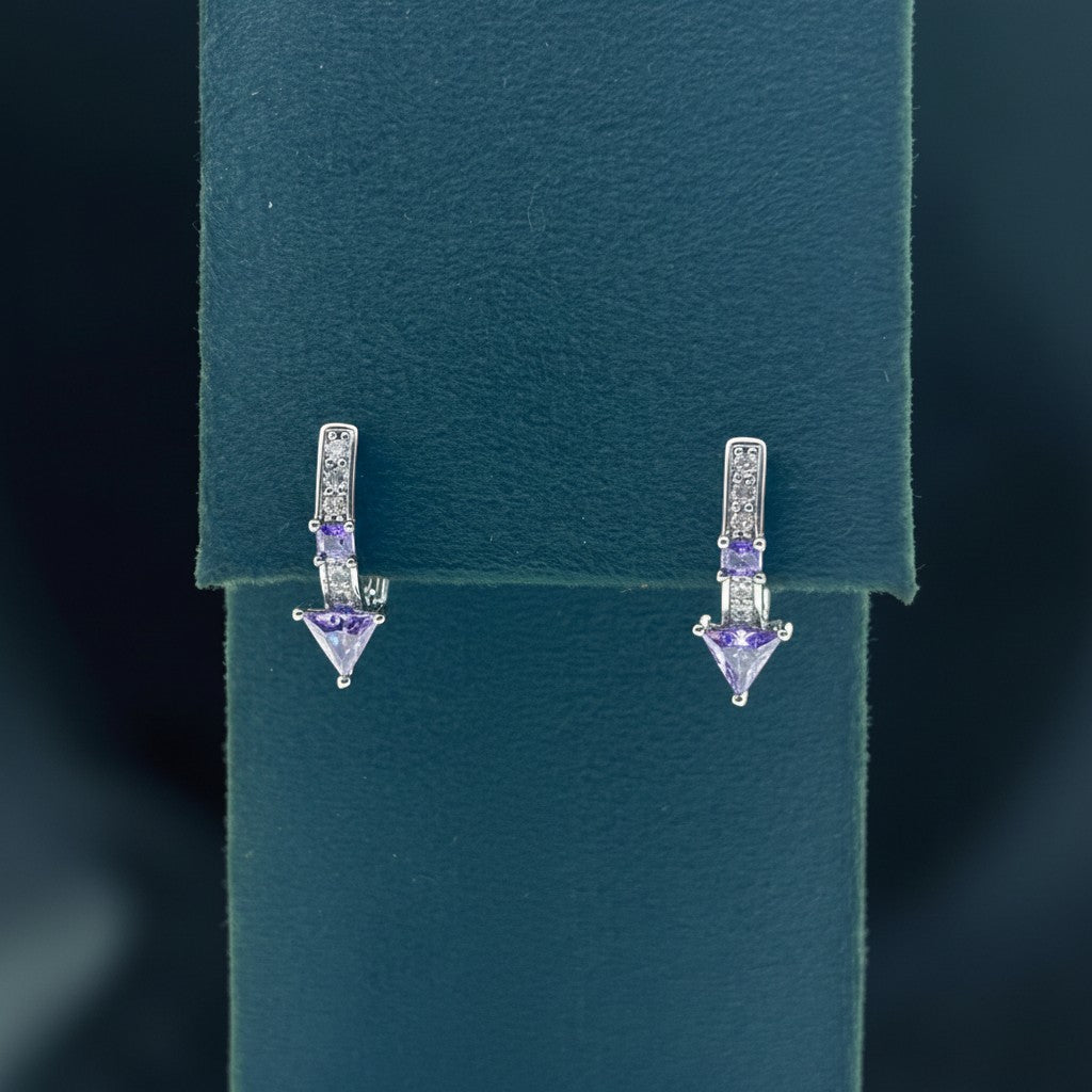 Amethyst Arrow Hoops