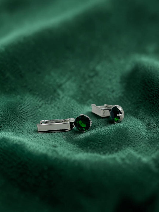 Emerald Edge Hoop Earrings