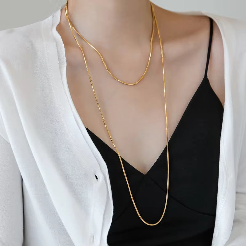 Linea Chain Necklace - Anti Tarnish Gold Finish