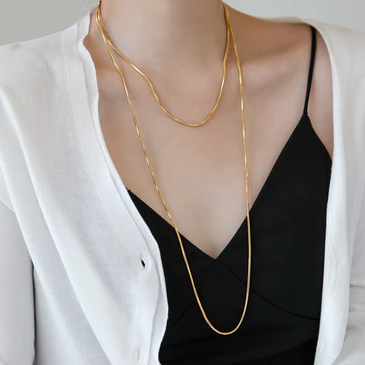Linea Chain Necklace - Anti Tarnish Gold Finish