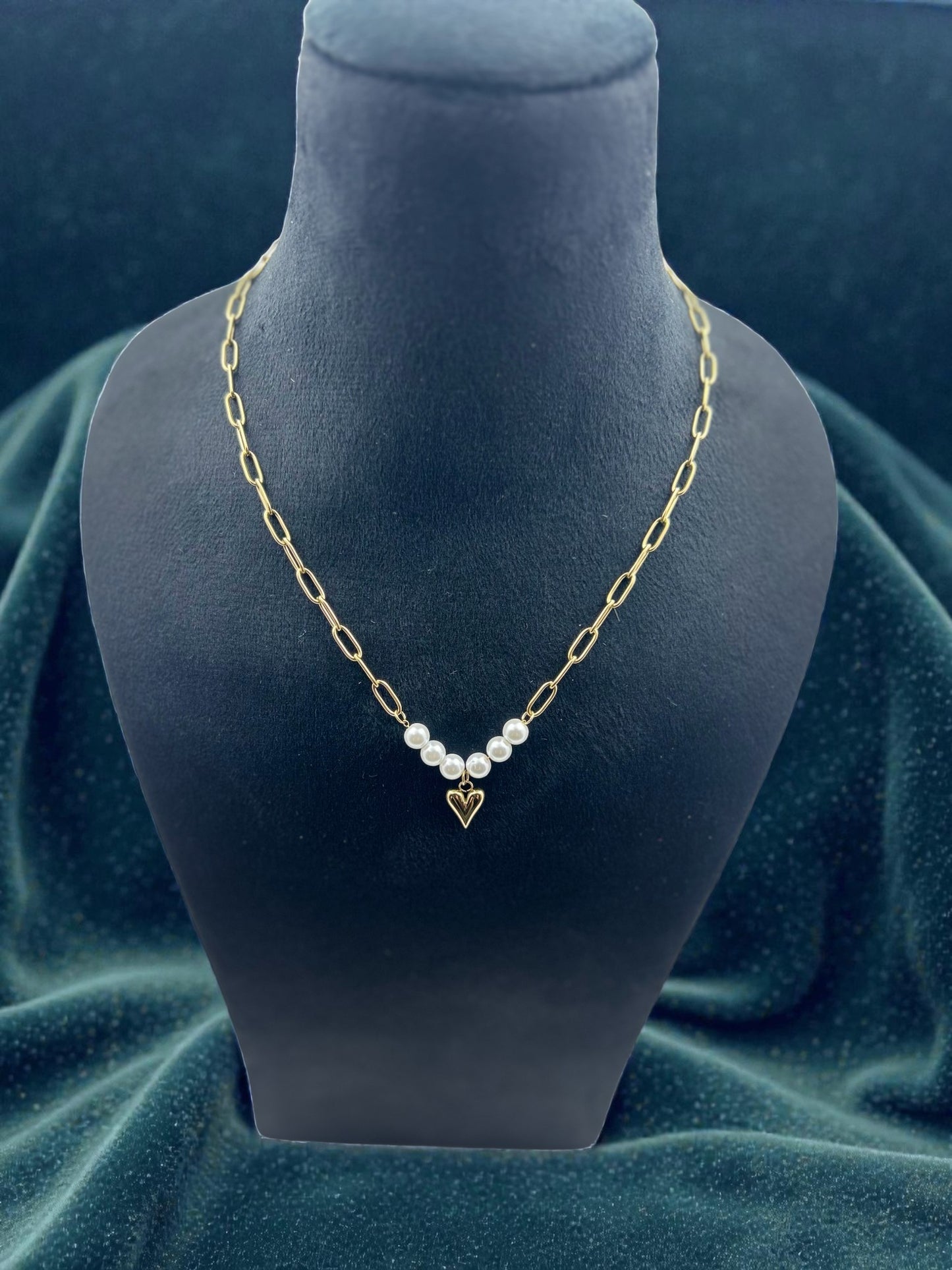 Timeless Pearl Heart Necklace