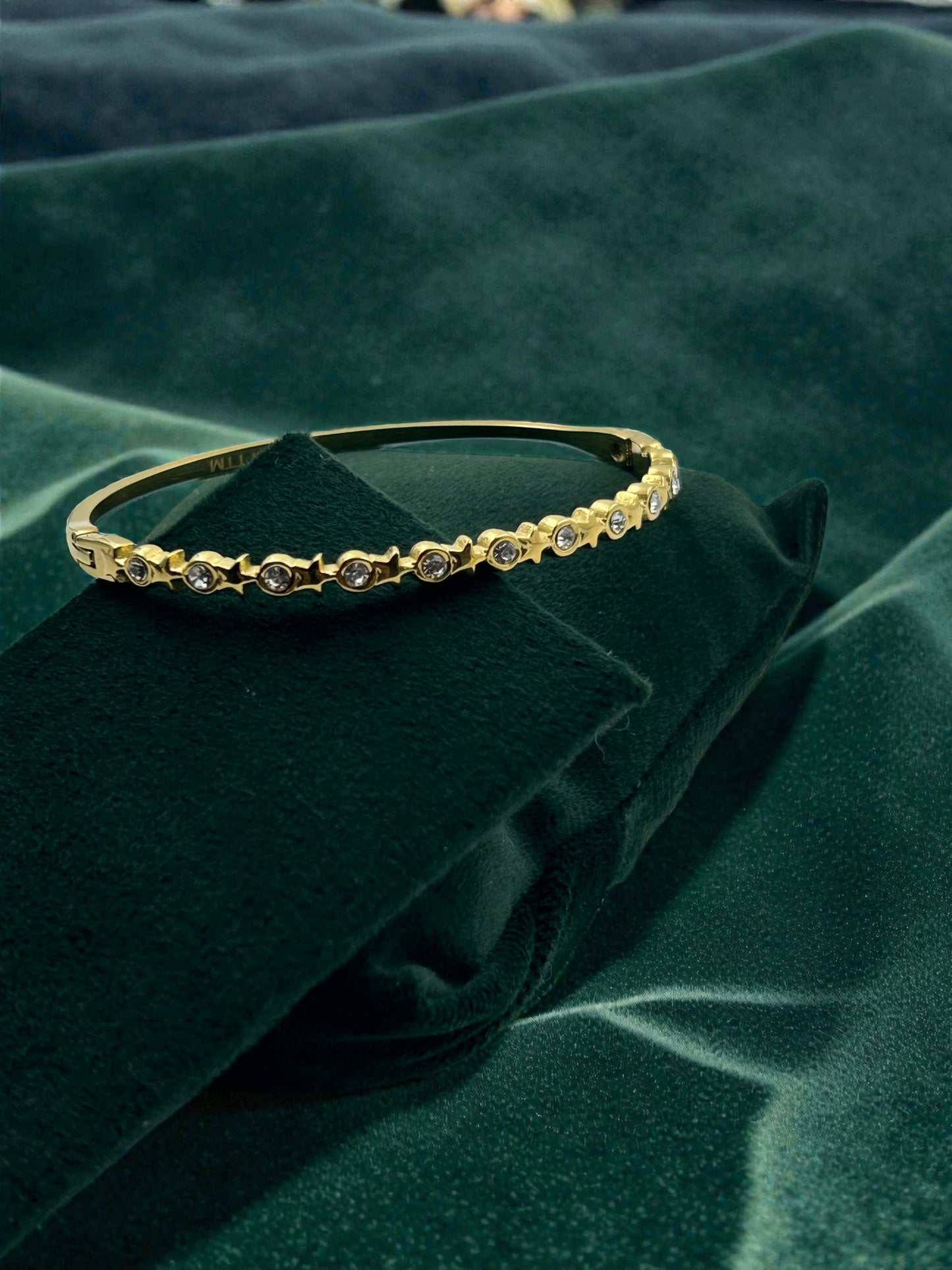Sleek Celestial Spark Crystal Bangle