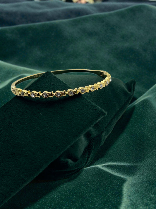 Sleek Celestial Spark Crystal Bangle