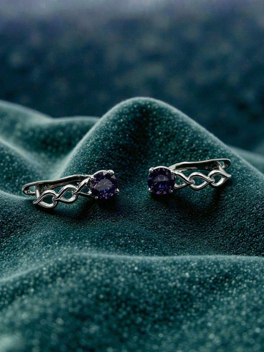 Lilac Twisted Drop Hoop