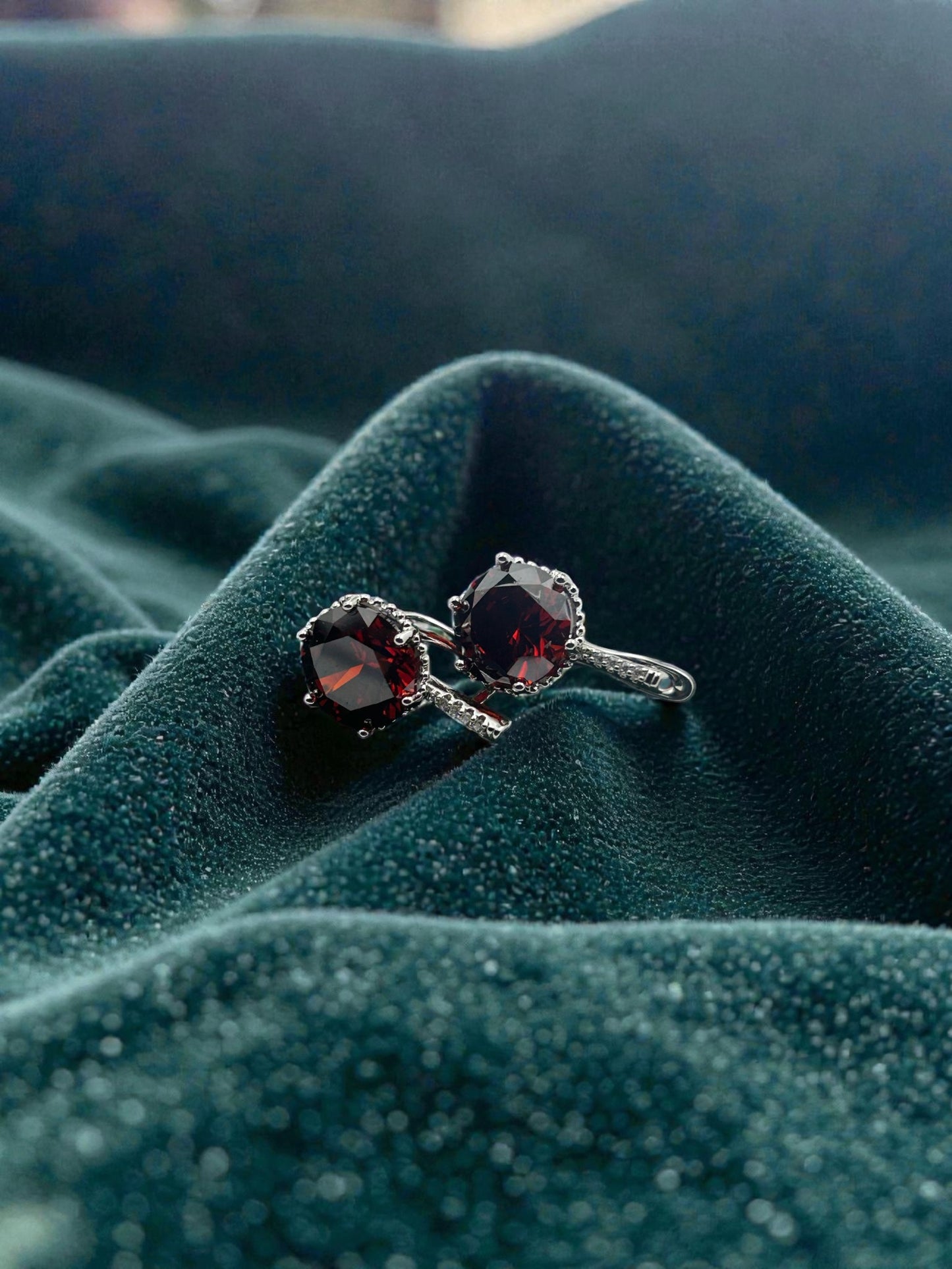 Ruby Royale Twin Drop Earrings