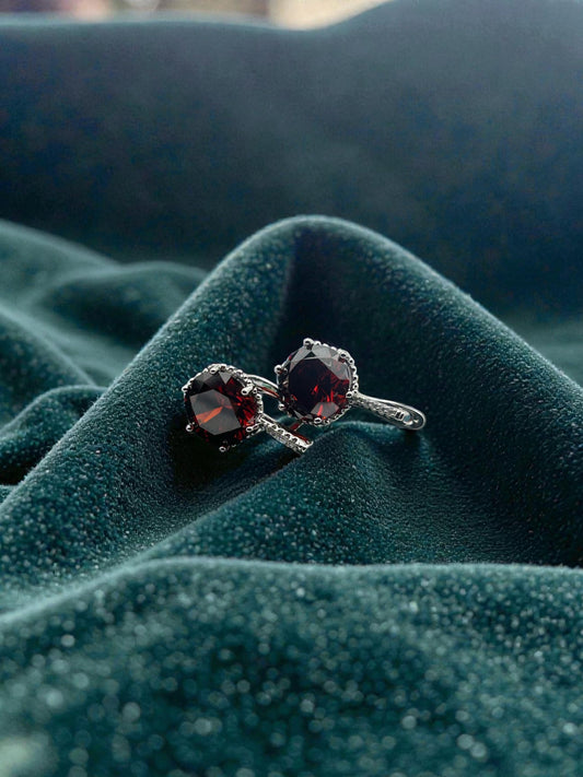 Ruby Royale Twin Drop Earrings