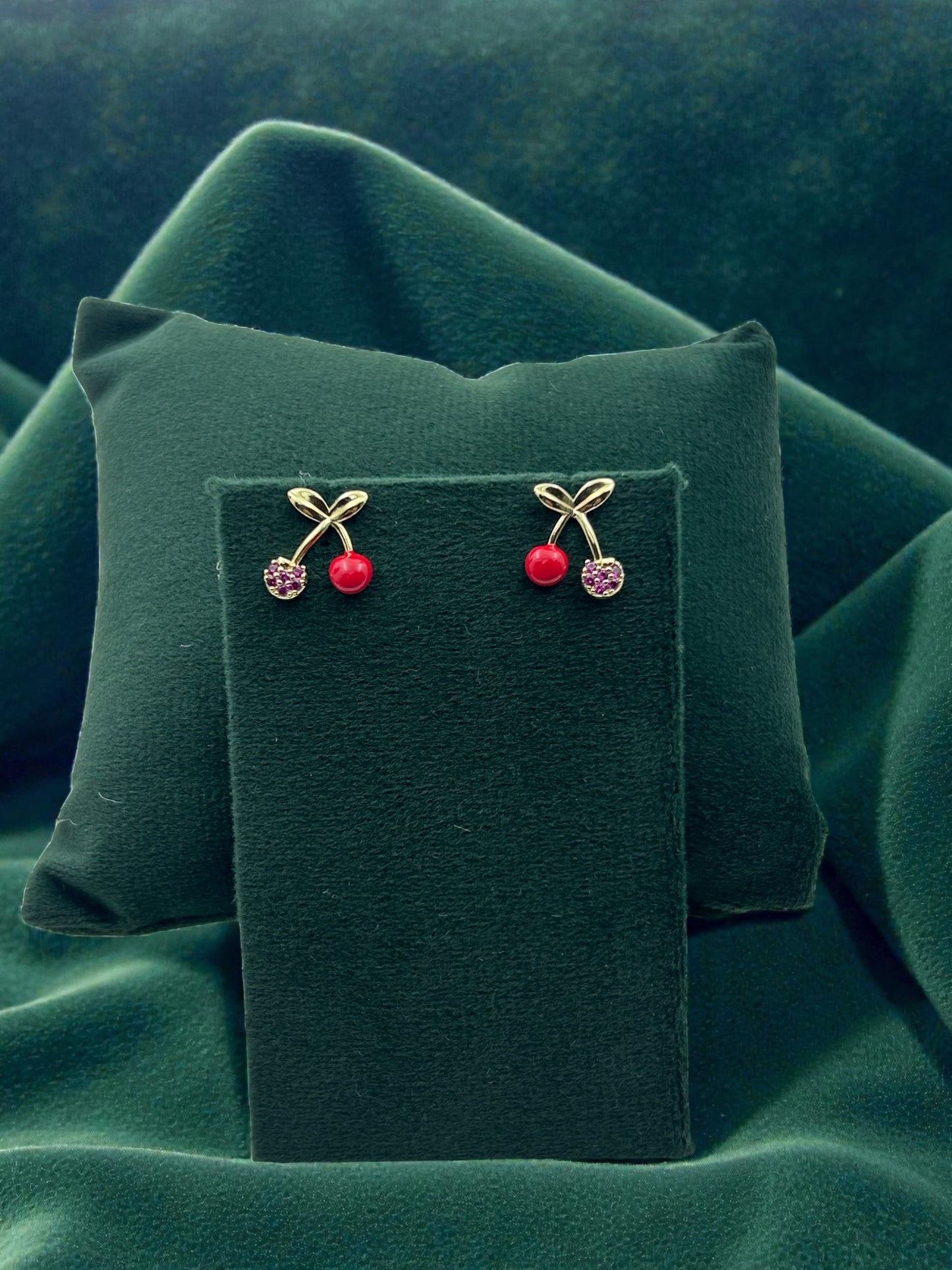 Cherry Bloom Dual Charm Earrings