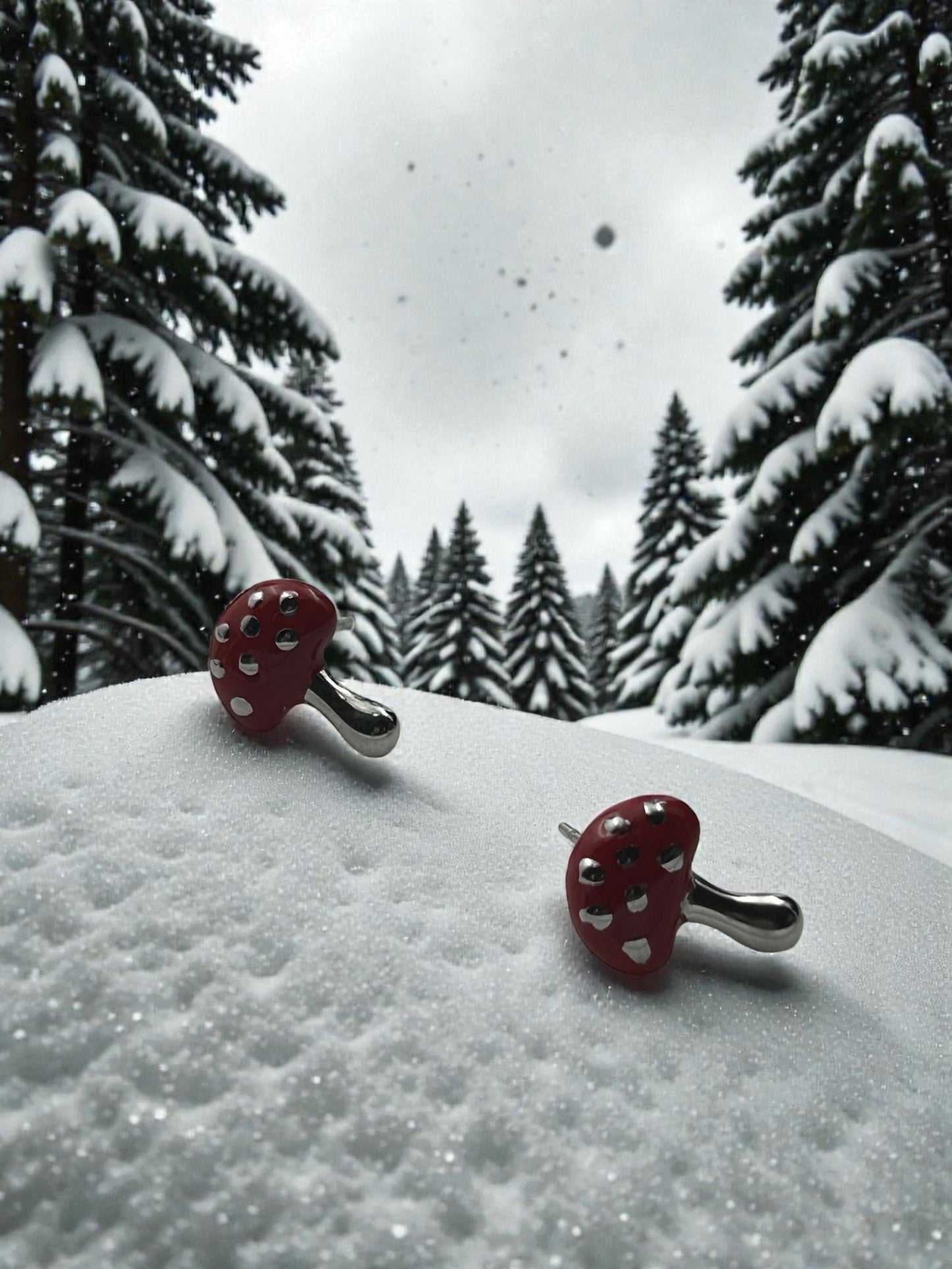 Enchanted Mushroom Stud Earrings