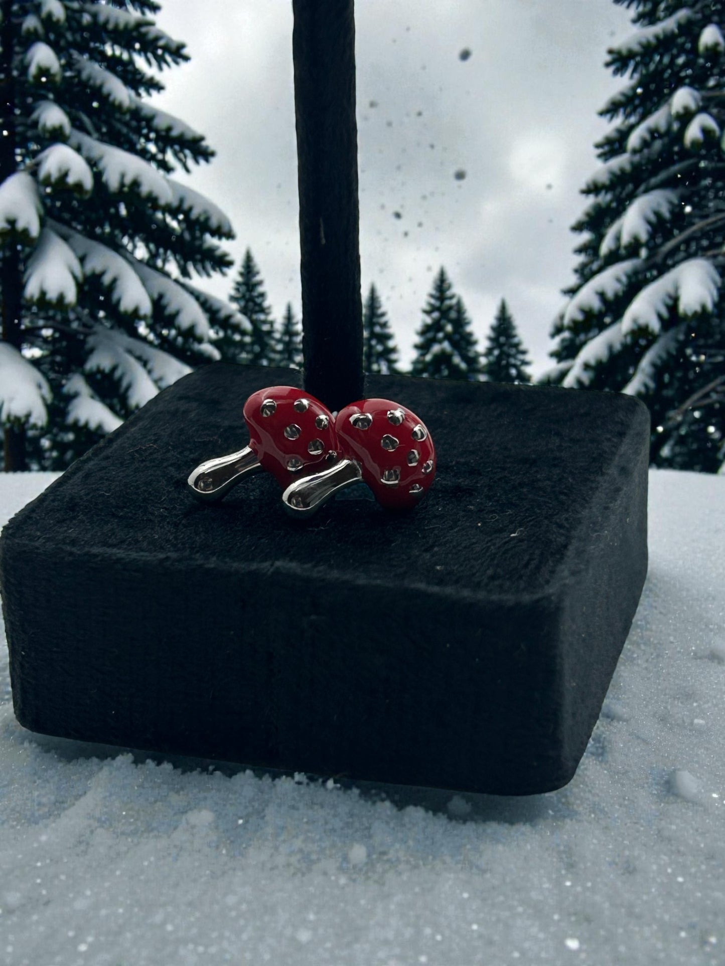 Enchanted Mushroom Stud Earrings
