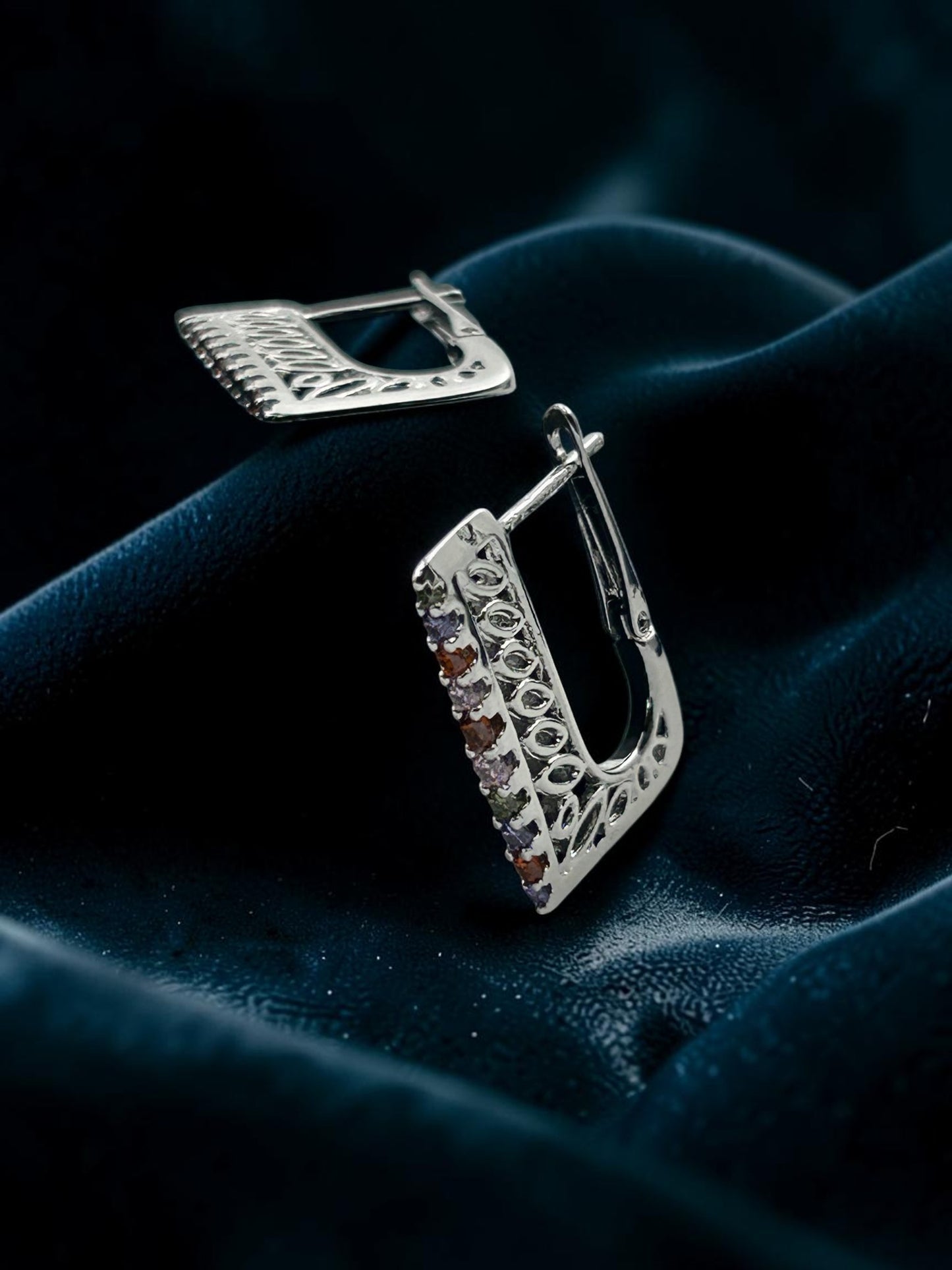 Prism Luxe Thin Rectangle Hoop Earrings
