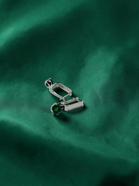 Emerald Edge Hoop Earrings
