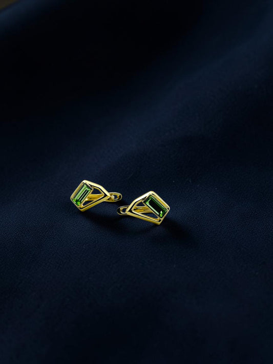 Verdant Edge Geometric Earrings