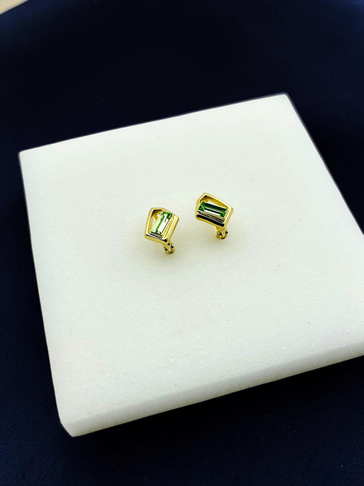 Verdant Edge Geometric Earrings
