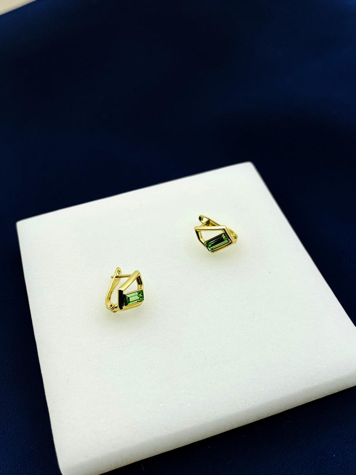 Verdant Edge Geometric Earrings