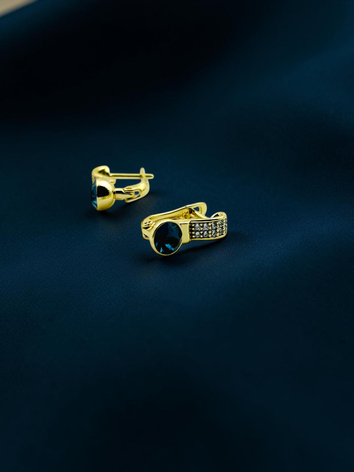 Midnight Blue Luxe Huggie Hoops