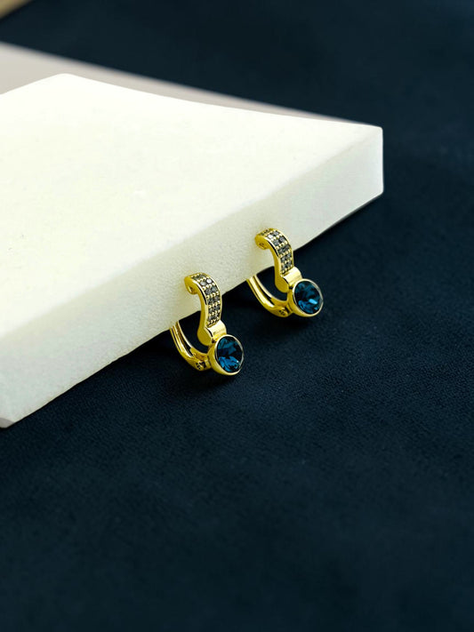 Midnight Blue Luxe Huggie Hoops
