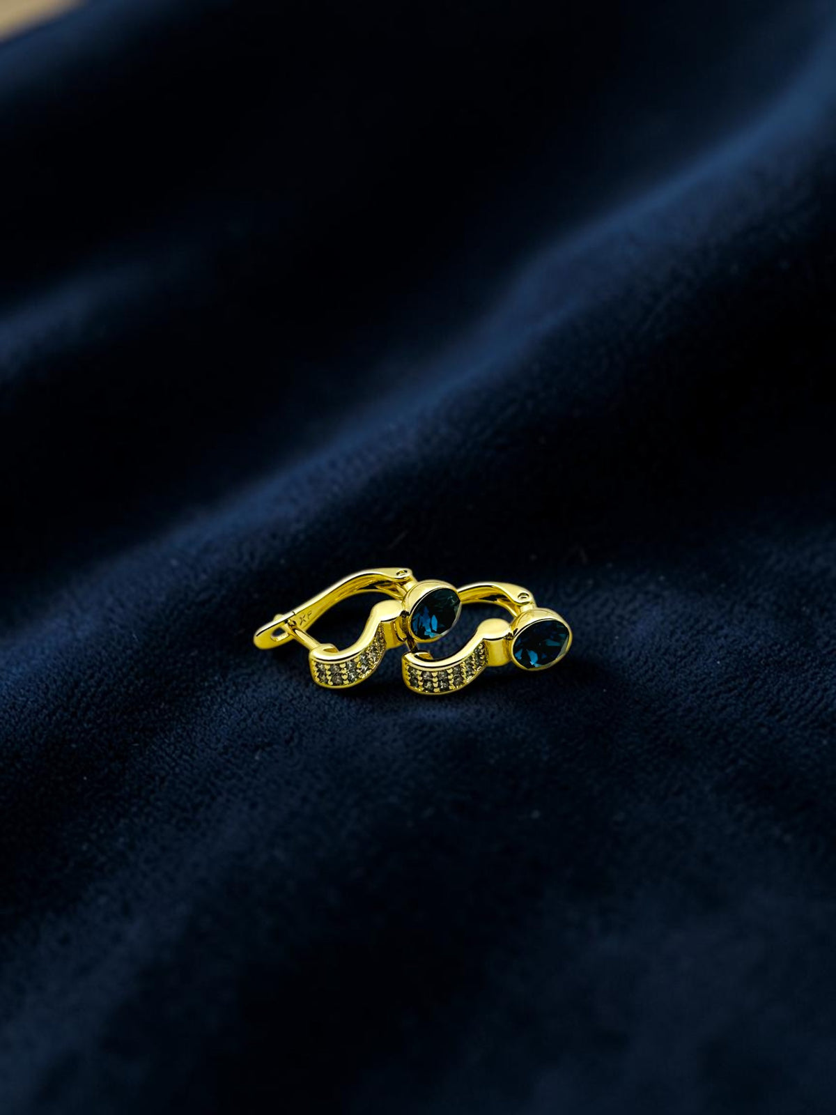 Midnight Blue Luxe Huggie Hoops