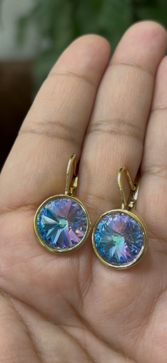 Radiance Crystal Earrings – Sapphire Blue