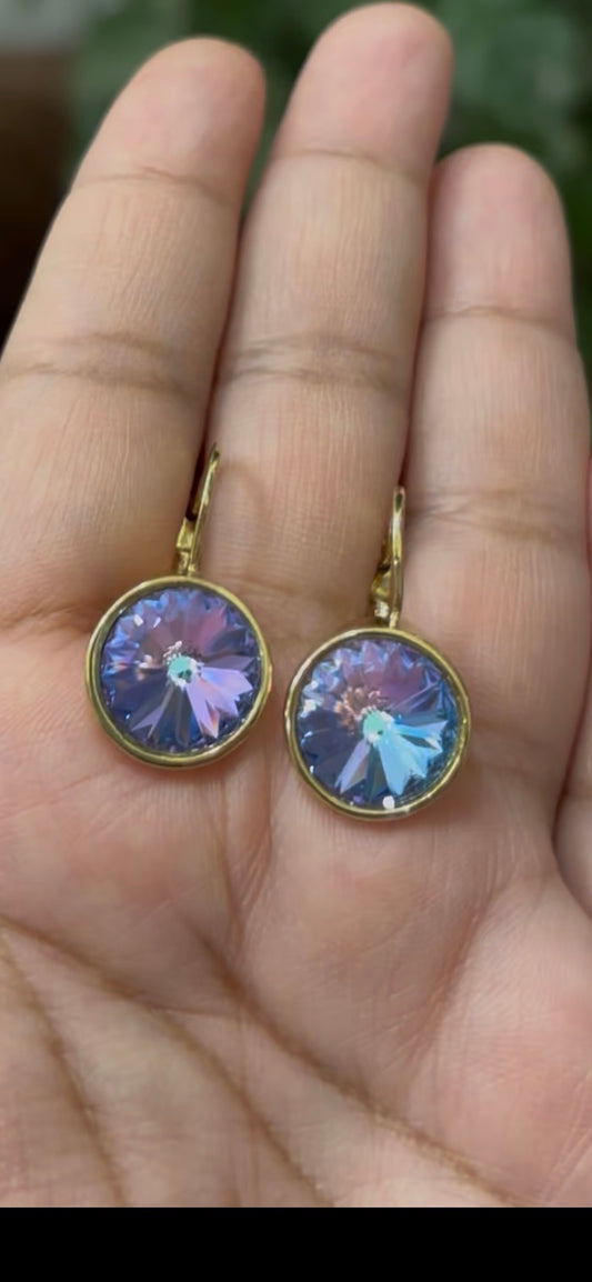 Radiance Crystal Earrings – Sapphire Blue