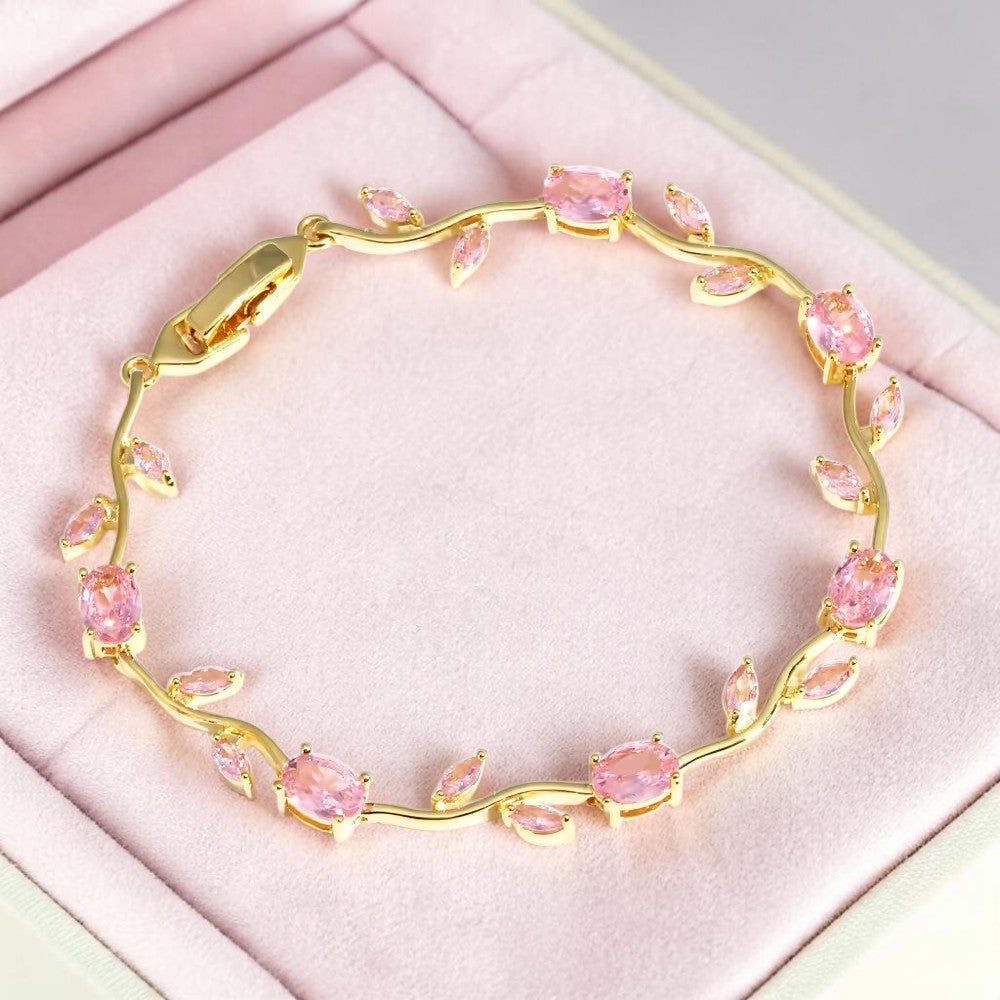 Blush Tulip Crystal Bracelet