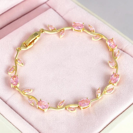Blush Tulip Crystal Bracelet
